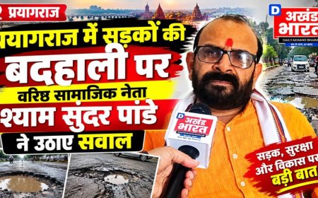 प्रयागराज में सड़कों की बदहाली पर वरिष्ठ सामाजिक नेता श्याम सुंदर पांडे ने उठाए सवाल